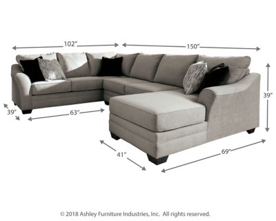 Palempor 3 Piece Sectional With Chaise Ashley Furniture Homestore