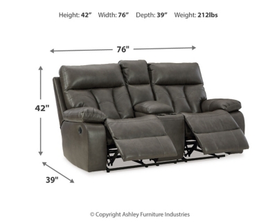 Willamen Reclining Loveseat with Console, , large