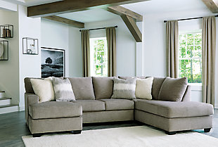 Creswell 2-Piece Sectional with Chaise, Stone, rollover
