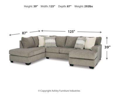 Creswell 2-Piece Sectional with Chaise, Stone, large