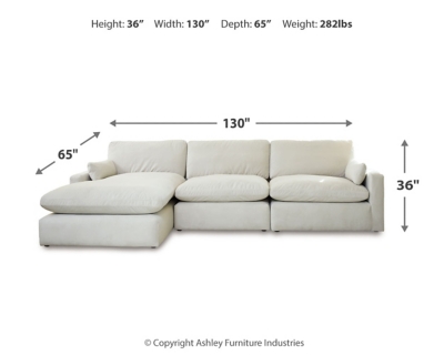 Sophie 3-Piece Sectional with Chaise, Light Gray, large