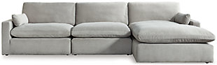 Sophie 3-Piece Sectional with Chaise, Gray, large