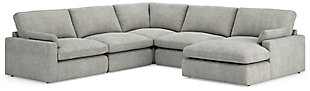 Sophie 5-Piece Sectional with Chaise, Gray, large