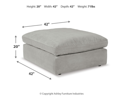 Sophie Oversized Accent Ottoman, Gray, large