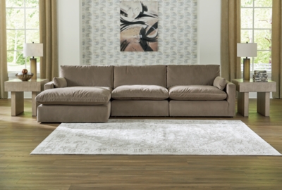 Sophie 3-Piece Modular Sofa with Chaise, Cocoa