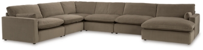 Sophie 6-Piece Sectional with Chaise, Cocoa, large