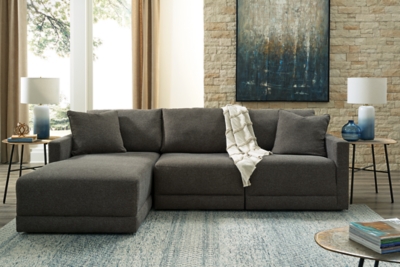 Evey 3-Piece Modular Sectional with Chaise, Granite