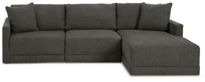 Evey 3-Piece Sectional with Chaise, Granite, large
