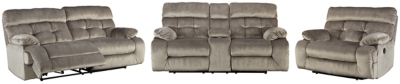 Brassville Sofa, Loveseat and Recliner, Graystone, large