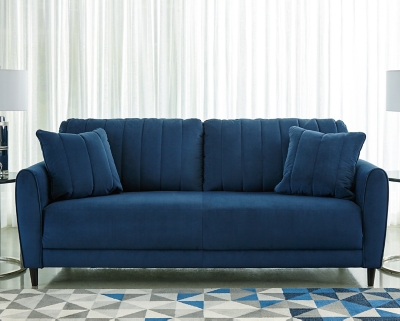 Ashley furniture blue deals sofa