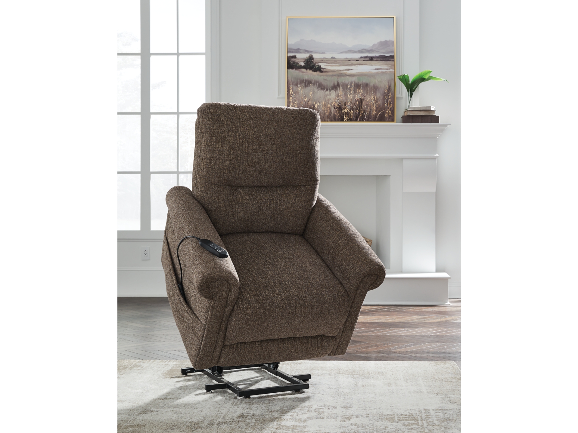 Aureta Next-Gen Nuvella™ Performance Fabric Power Lift Recliner Earth 