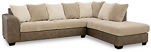 Keskin 2-Piece Sectional with Chaise, Sand, large