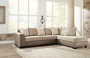 Keskin 2-Piece Sectional with Chaise, Sand, rollover