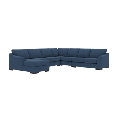 Bantry Nuvella® 5-Piece Sectional with Chaise and Sleeper, Indigo, large