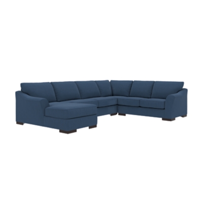 Bantry Nuvella® 4-Piece Sectional with Chaise and Sleeper, Indigo, large