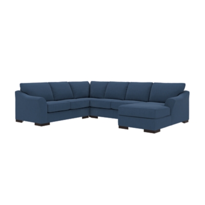 Bantry Nuvella® 4-Piece Sectional with Chaise, Indigo, large