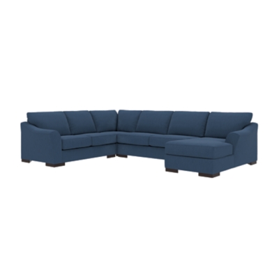 Bantry Nuvella® 4-Piece Sectional with Chaise and Sleeper, Indigo, large