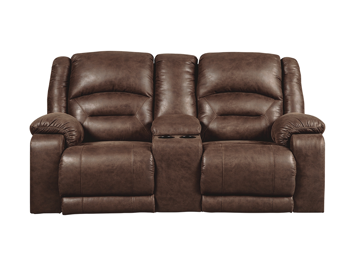 Carrarse Power Reclining Loveseat with Console Ashley