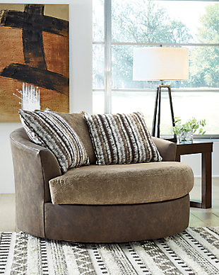 Alesbury Oversized Swivel Accent Chair, , rollover