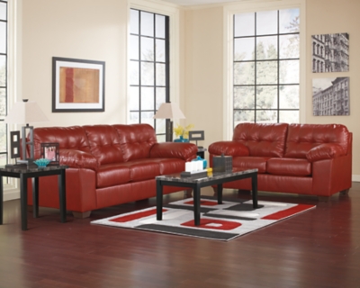 ashley furniture living room sets red