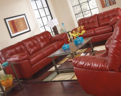 ashley furniture living room sets red