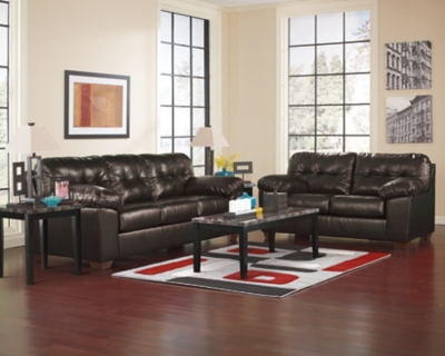 Ashley furniture alliston 3 piece leather sectional with deals ottoman