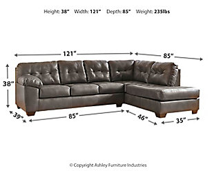 Alliston 2-Piece Sectional with Ottoman, Gray, large