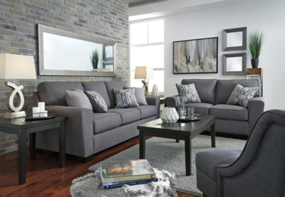 In the chicest shade of gray, Calion sofa sleeper’s linen-weave upholstery complements so many color schemes and aesthetics. Flared arms, prominent welting and flamestitch-print pillows add just enough panache to this sweet and simple sofa. Supportive seat cushions make for one comfortable landing pad. Easily accommodate overnight guests with the pull-out memory foam mattress.Corner-blocked frame | Attached back and loose seat cushions | High-resiliency foam cushions wrapped in thick poly fiber | 4 decorative pillows included | Polyester upholstery and pillows with soft polyfill | Exposed feet with faux wood finish | Included bi-fold queen memory foam mattress sits atop a supportive steel frame | Memory foam provides better airflow for a cooler night’s sleep | Memory foam encased in damask ticking