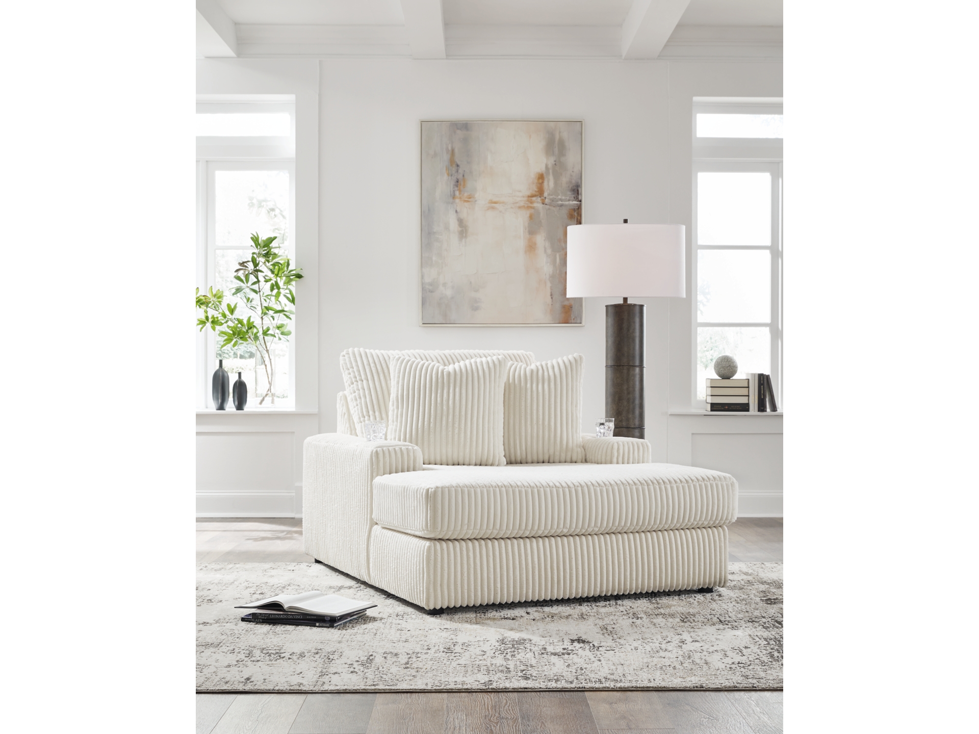 Image 3 of Lindyn Modular Sectional with Chaise Ivory 