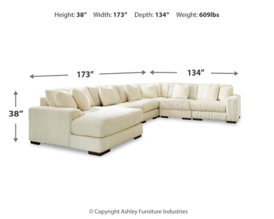 Lindyn 6-Piece Sectional with Chaise, Ivory, large