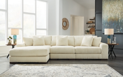 Lindyn 3-Piece Modular Sofa with Chaise, Ivory