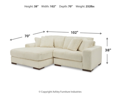 Lindyn 2-Piece Sectional with Chaise, Ivory, large