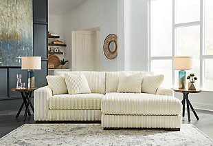 Lindyn 2-Piece Sectional with Chaise, Ivory, rollover