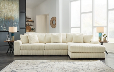 Lindyn 3-Piece Modular Sofa with Chaise, Ivory