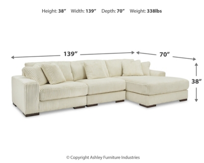 Lindyn 3-Piece Sectional with Chaise, Ivory, large