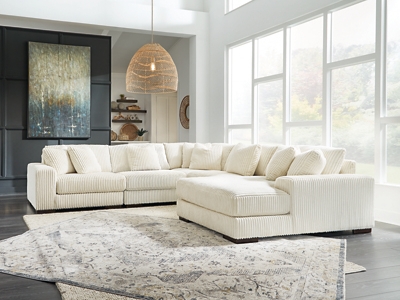 Lindyn 5-Piece Sectional with Chaise, Ivory, rollover