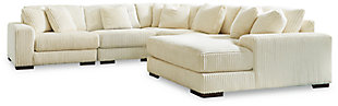 Lindyn 5-Piece Sectional with Chaise, Ivory, large