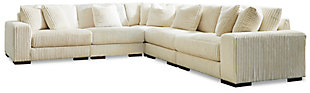 Lindyn 5-Piece Sectional, Ivory, large