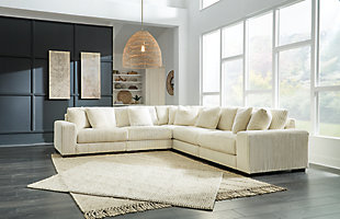 Lindyn 5-Piece Sectional, Ivory, rollover