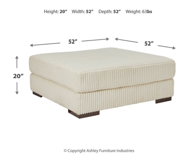 Lindyn Oversized Accent Ottoman, Ivory, large