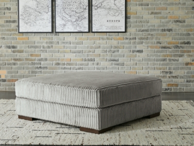 Lindyn Oversized Accent Ottoman, Fog, rollover
