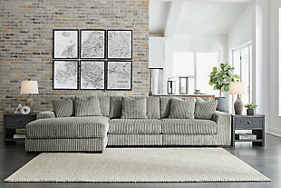 Lindyn 3-Piece Sectional with Chaise, Fog, rollover