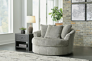 Lindyn Oversized Swivel Accent Chair, Fog, rollover