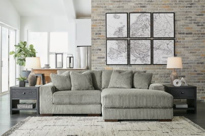 Lindyn 2-Piece Modular Loveseat with Chaise, Fog