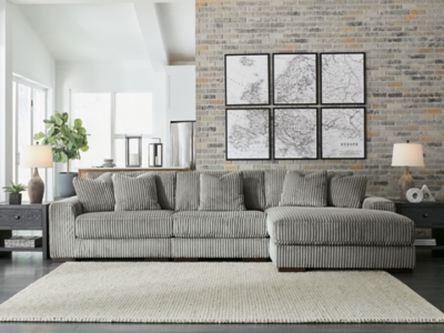 Lindyn 3-Piece Sectional with Chaise, Fog, rollover