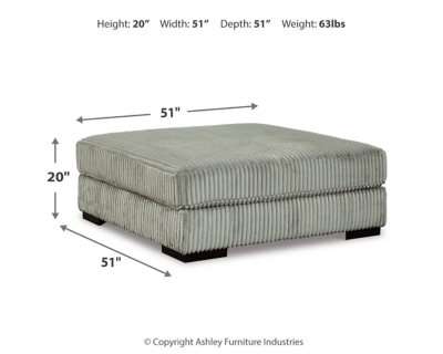 Lindyn Oversized Accent Ottoman, Fog, large