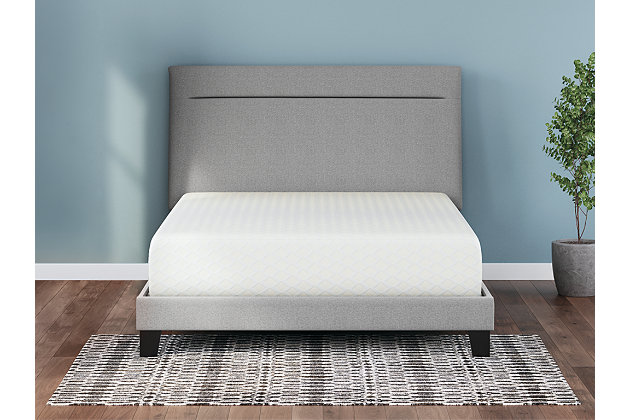 When it comes to your comfort, discover the Chime 12-inch queen mattress. Its thick layer of memory foam contours to your body, delivering amazing support, pressure relief and comfort. The memory foam layer is supported by a super thick layer of firm support foam. This helps reduce motion transfer so you and your partner can enjoy an undisturbed sleep. This mattress arrives in a box for easy setup. Foundation/box spring available, sold separately.Comfort level: ultra plush | Thick memory foam layer | Super thick firm support foam | Stretch knit cover | Note: Purchasing mattress and foundation from two different brands may void warranty; see warranty for details | 10-year non-prorated warranty | Foundation/box spring sold separately | Mattress ships in a box; please allow 48 hours for your mattress to fully expand after opening | State recycling fee may apply