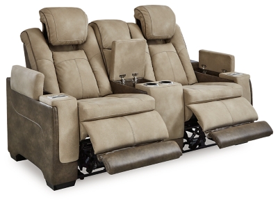 Next-Gen DuraPella Power Reclining Loveseat with Console, Sand, large