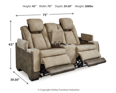 Next-Gen DuraPella Power Reclining Loveseat with Console, Sand, large