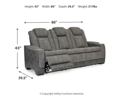 Next-Gen DuraPella Power Reclining Sofa, Slate, large